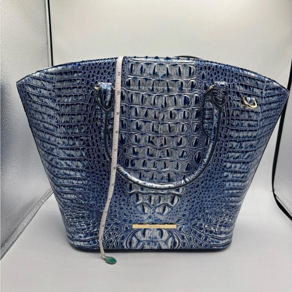 Brahmin Jeanne Leather Large Tote Style Bag Coastal Blue Melbourne - Picture 12 of 15